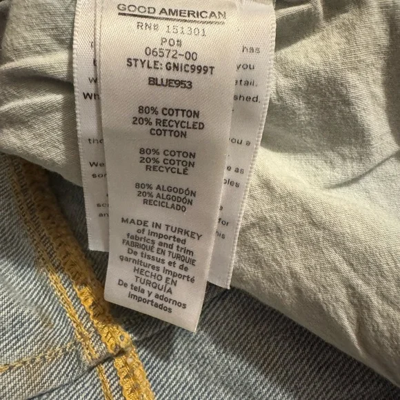 NWT Good American 90’s Icon Straight Leg Distressed Denim Jeans 12/31 - Picture 7 of 8